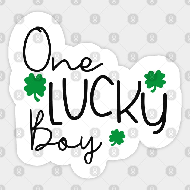 One Lucky Boy Funny St Patrick Day Sticker by dreadtwank